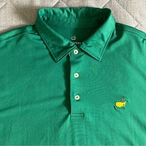 Masters Tech Augusta National Golf Polo Shirt Mens Large Green Polyester Stretch